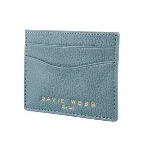 DAVID WEBB Grained Leather Card Holder Wallet - NEW